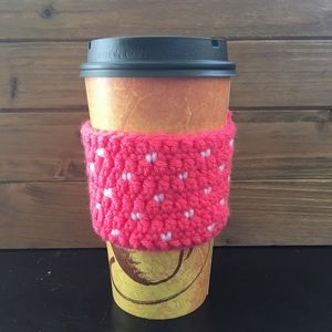 Handmade Hot Pink Tiny Hearts Coffee/Tea Cozy